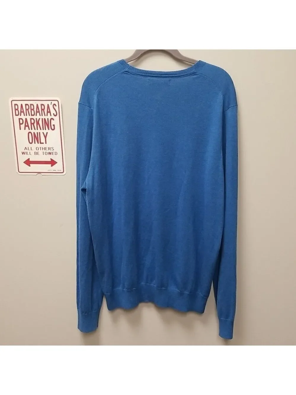 BANANA REPUBLIC LUXURY BLEND BLUE CREWNECK LONG SLEEVE SWEATER SZ LARGE